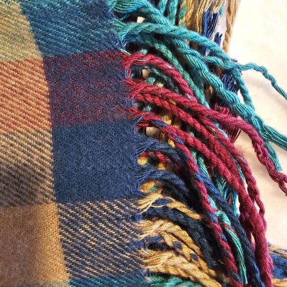 Luxury 100% Cashmere Scarf Made in Scotland Plaid Tartan Check Wrap Fringe - Picture 5 of 7